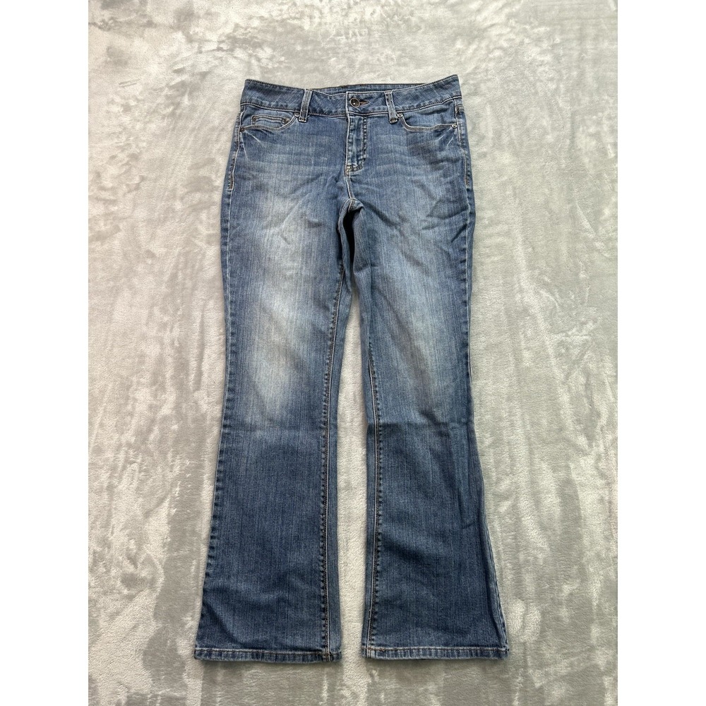 Apt 9 Jeans Women Sz 10 Blue Maxwell Bootcut Western Cowgirl Boho Rodeo Mid Rise